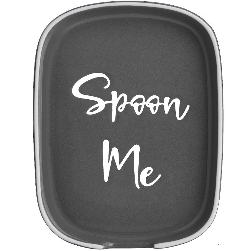 DAYYET Ceramic Spoon Rest for Stove Top, DAYYET Large Spoon Holder, Spoon Rest for Kitchen Counter, Coffee Spoon Rest, Heat-Resistant Cooking Utensil Rest, Kitchen Decor, Grey - Image 1